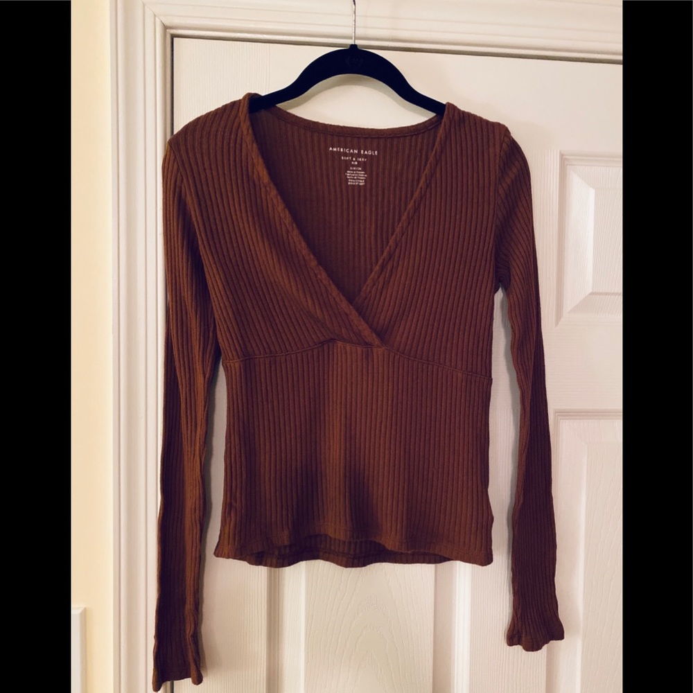 American Eagle Soft and Sexy Rib Burgundy - Small